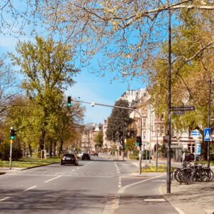 Zufahrt zum Parkkreisel im Nordend in der Nähe des,Jugendpsychologen